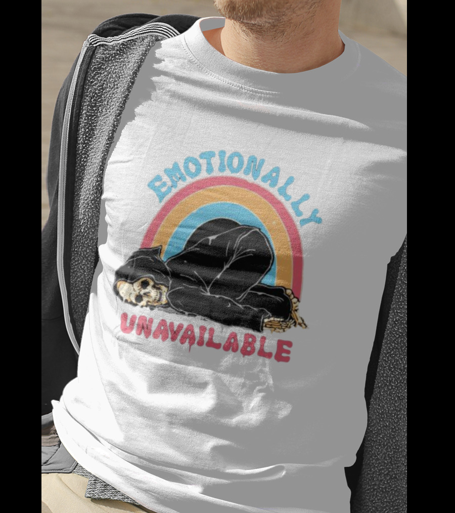 Emotionally Unavailable Skeleton Rainbow T-Shirt