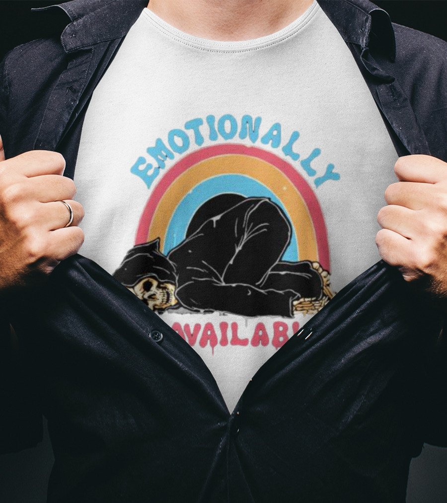 Emotionally Unavailable Skeleton Rainbow T-Shirt