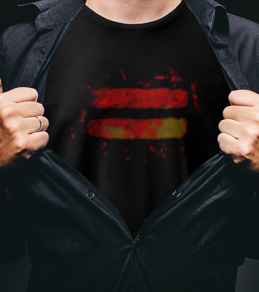 Equals Splatter Red And Yellow T-Shirt