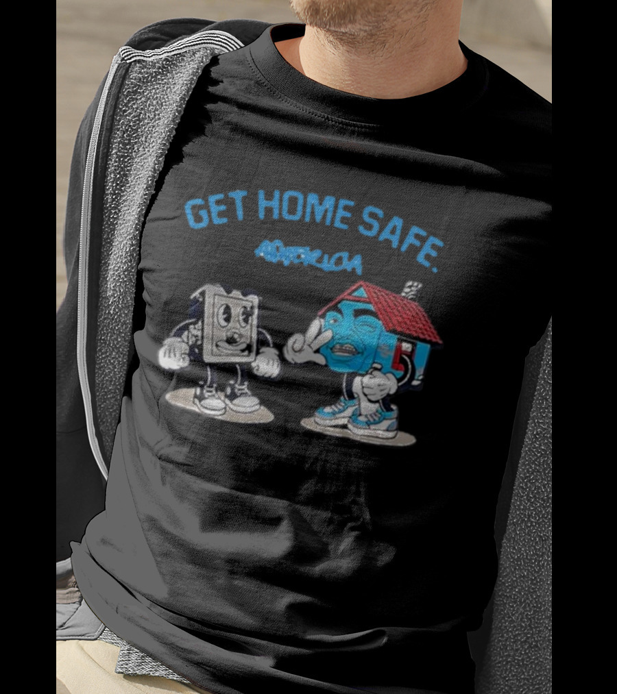Get Home Safe America Hollyhood Baybay Cartoon House And Block Characters T-Shirt