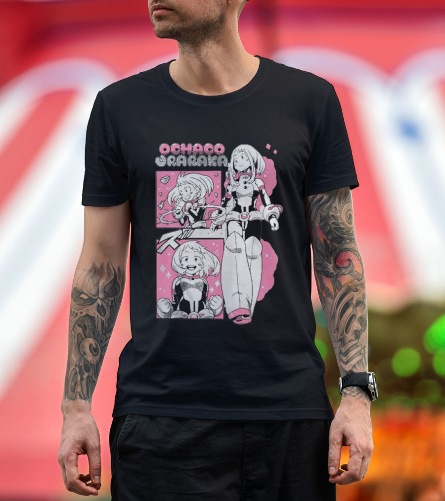 Ochaco Uraraka Boku No Hero Academia Manga Style Panels T-Shirt