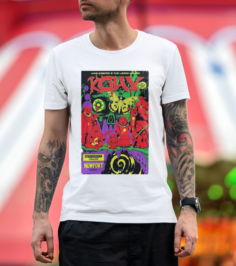 King Gizzard and The Lizard Wizard KGATLW Moth Figure Megacorp Pavilion Newport Kentucky August 25th T-Shirt