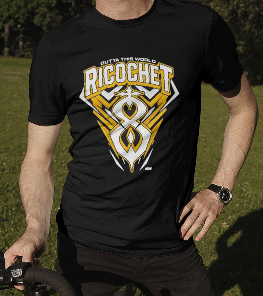 Outta This World Ricochet AEW Logo Yellow Black T-Shirt