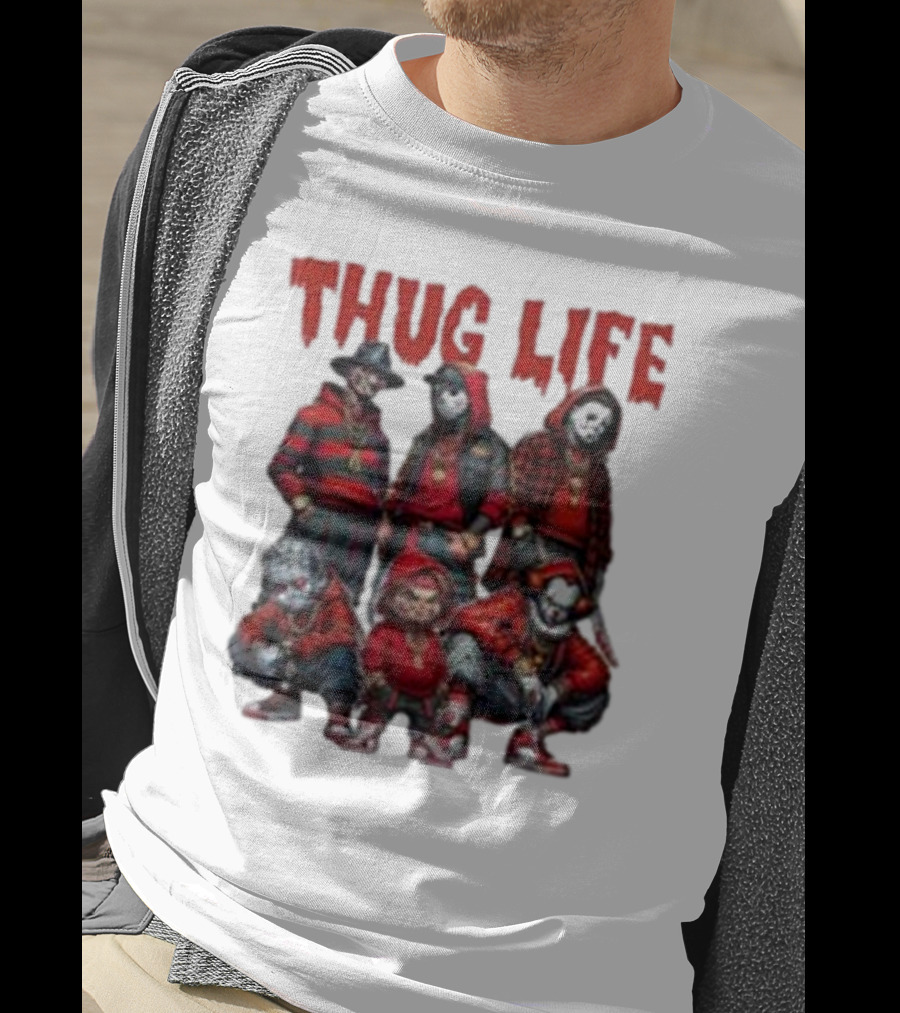 Thug Life Horror Clown Gang Red Hoodies T-Shirt