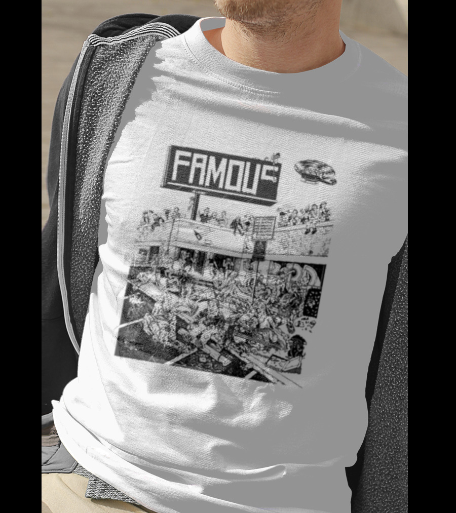 Famous Stars Chaos Scene In Urban Streetscape T-Shirt