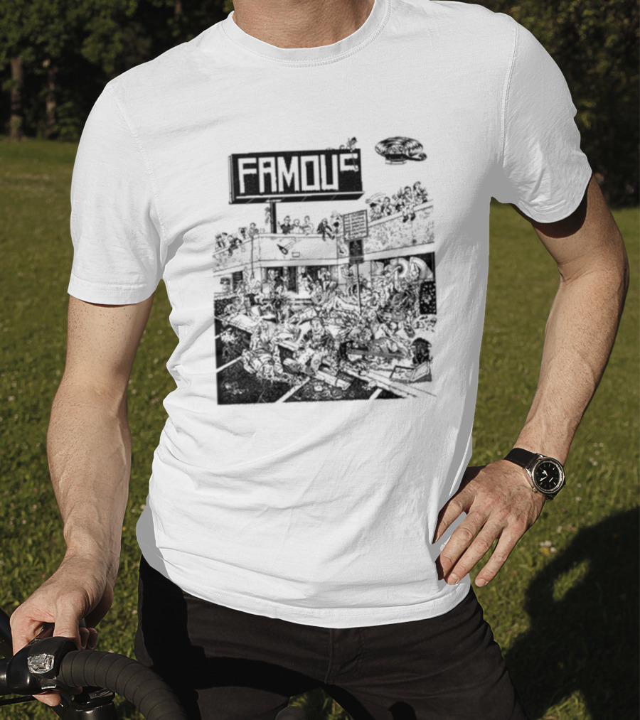 Famous Stars Chaos Scene In Urban Streetscape T-Shirt