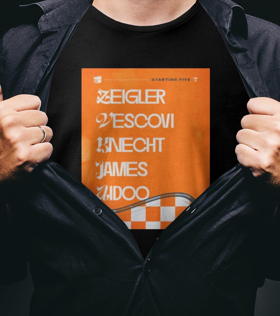 Zeigler Vescovi Knecht James Aidoo Tennessee Starting Five T-Shirt