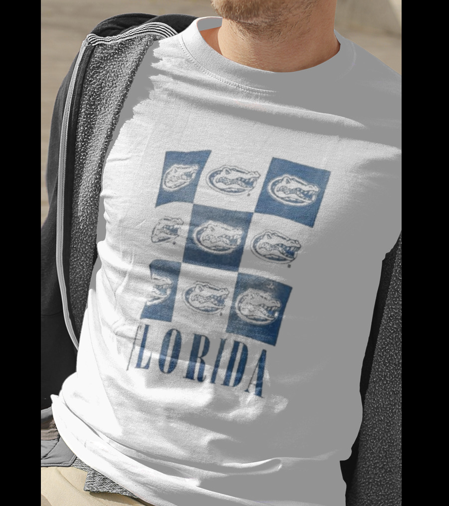 Florida Gators Pressbox Women's Checkerboard Logo Andy Waist Length Oversized T-Shirt