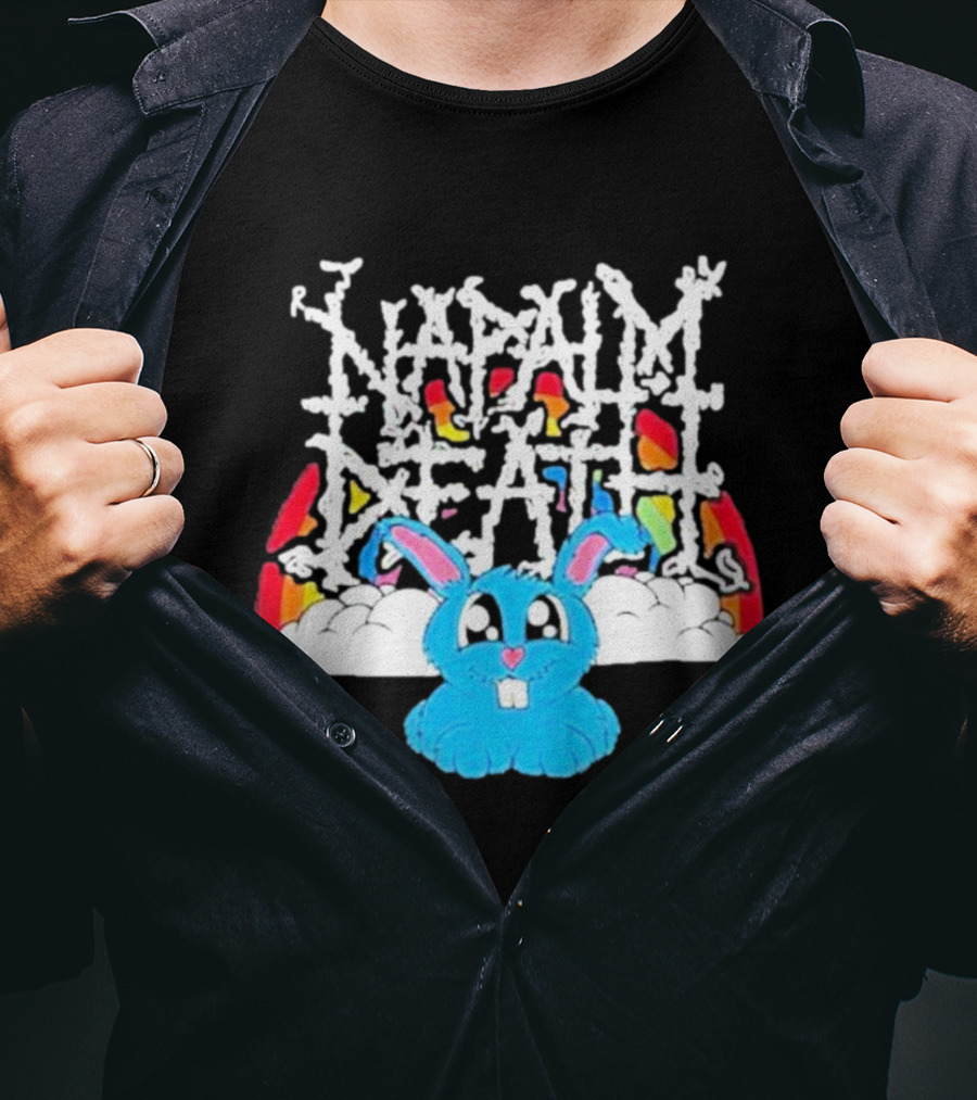 Napalm Death Rainbow Bunny Fobtours T-Shirt