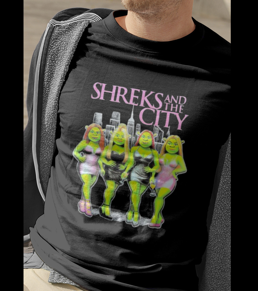Shreks And The City Four Lady Shreks New York Skyline T-Shirt