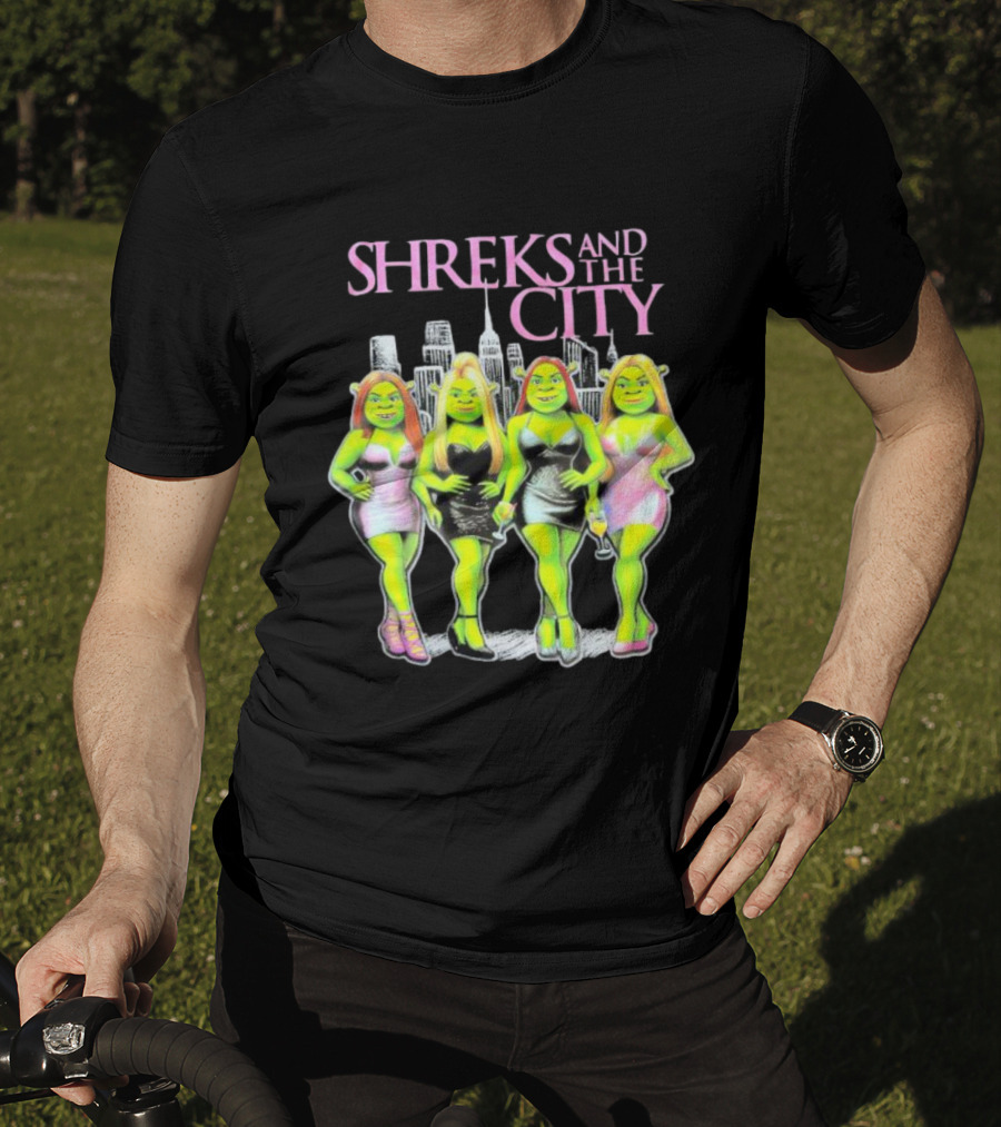 Shreks And The City Four Lady Shreks New York Skyline T-Shirt