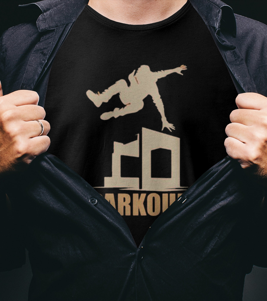 Free-Running Urban Parkour Jumping Silhouette Street T-Shirt