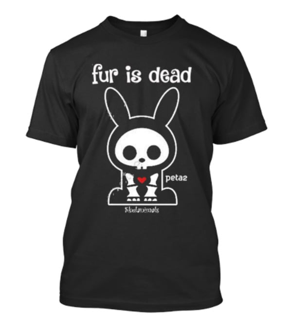Fur Is Dead Peta2 Skelanimals Bunny With Heart T-Shirt