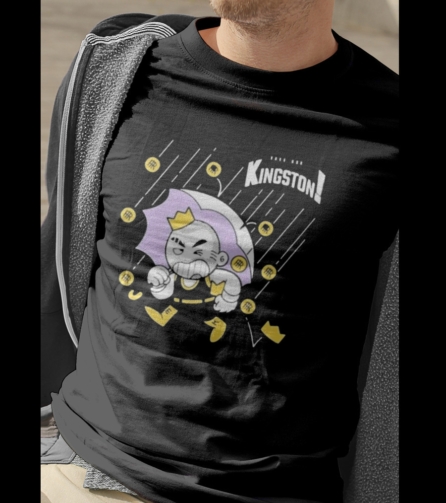 Bald Emo Kingston Character With Umbrella And Crown Symbols T-Shirt