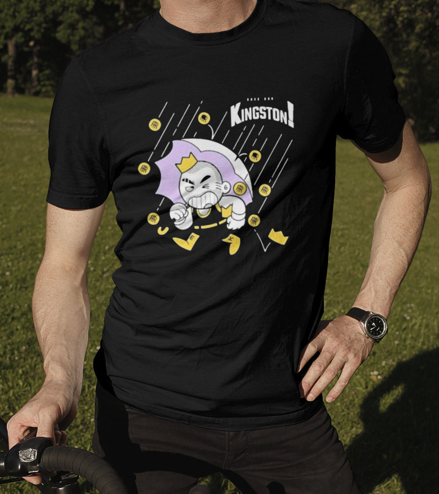 Bald Emo Kingston Character With Umbrella And Crown Symbols T-Shirt