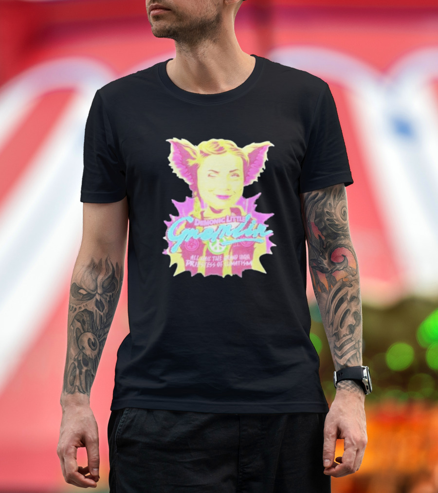 Demonic Little Gremlin All Hail The Grand High Priestess Of Climatism T-Shirt