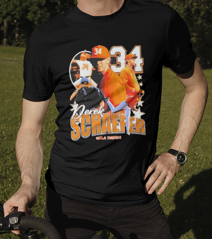 Derek Schaefer 34 Ninja Threads Baseball Star Athletic T-Shirt