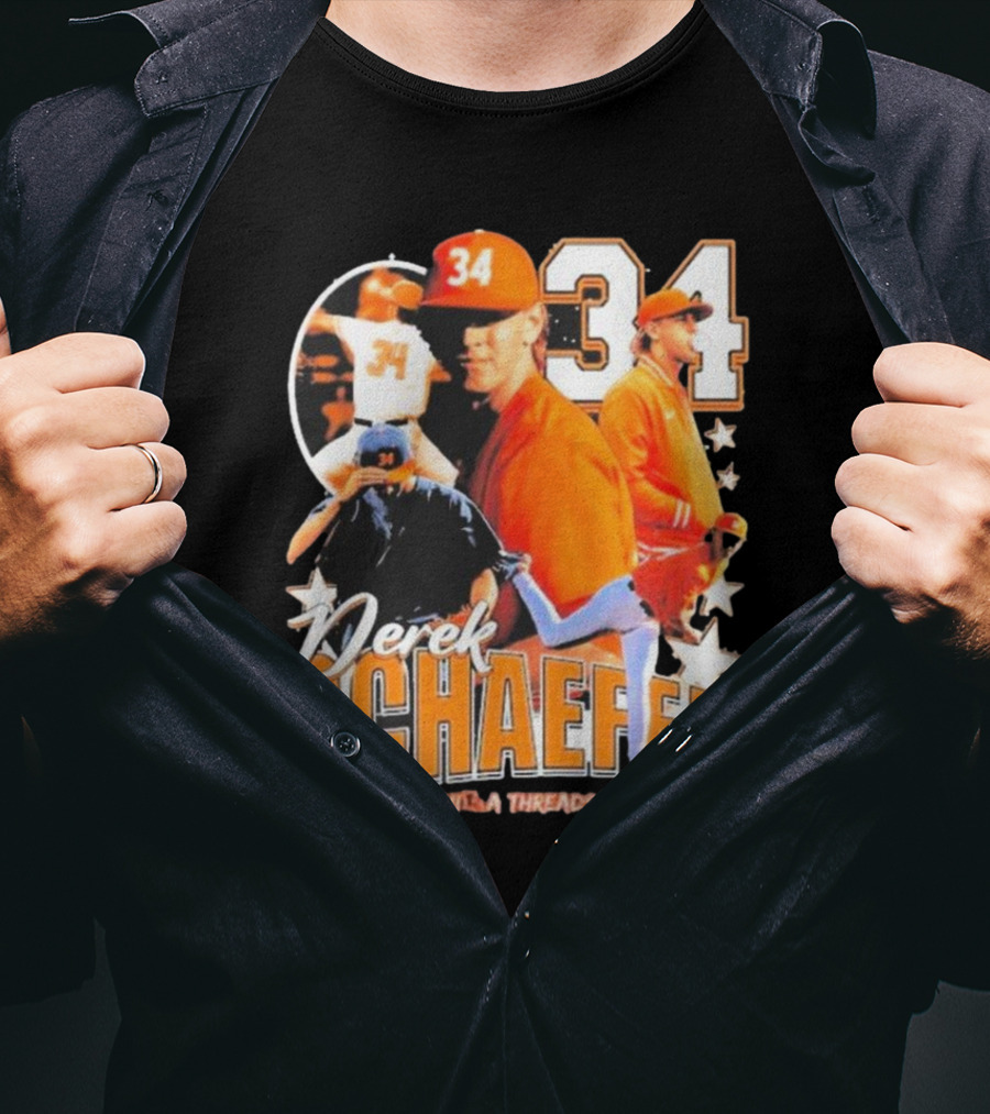 Derek Schaefer 34 Ninja Threads Baseball Star Athletic T-Shirt