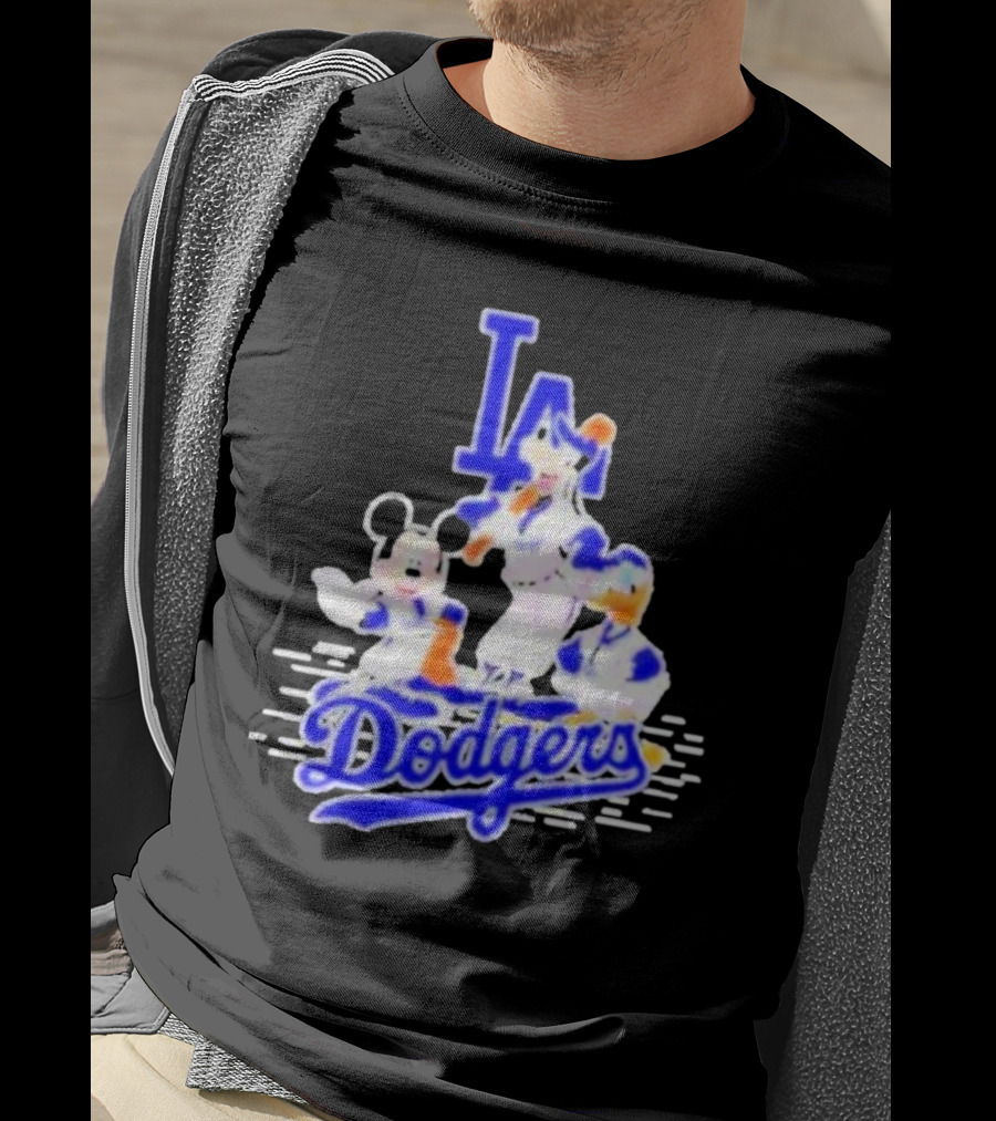 LA Dodgers Mickey And Friends Disney Baseball T-Shirt