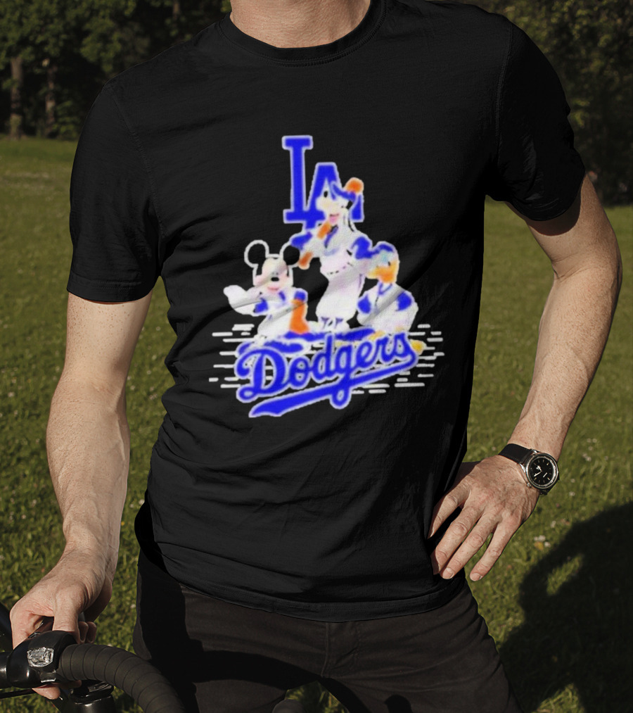 LA Dodgers Mickey And Friends Disney Baseball T-Shirt