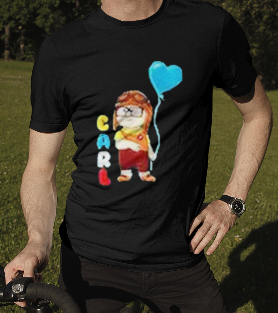 Disney Pixar Up Carl Holding Heart Balloon Couples T-Shirt