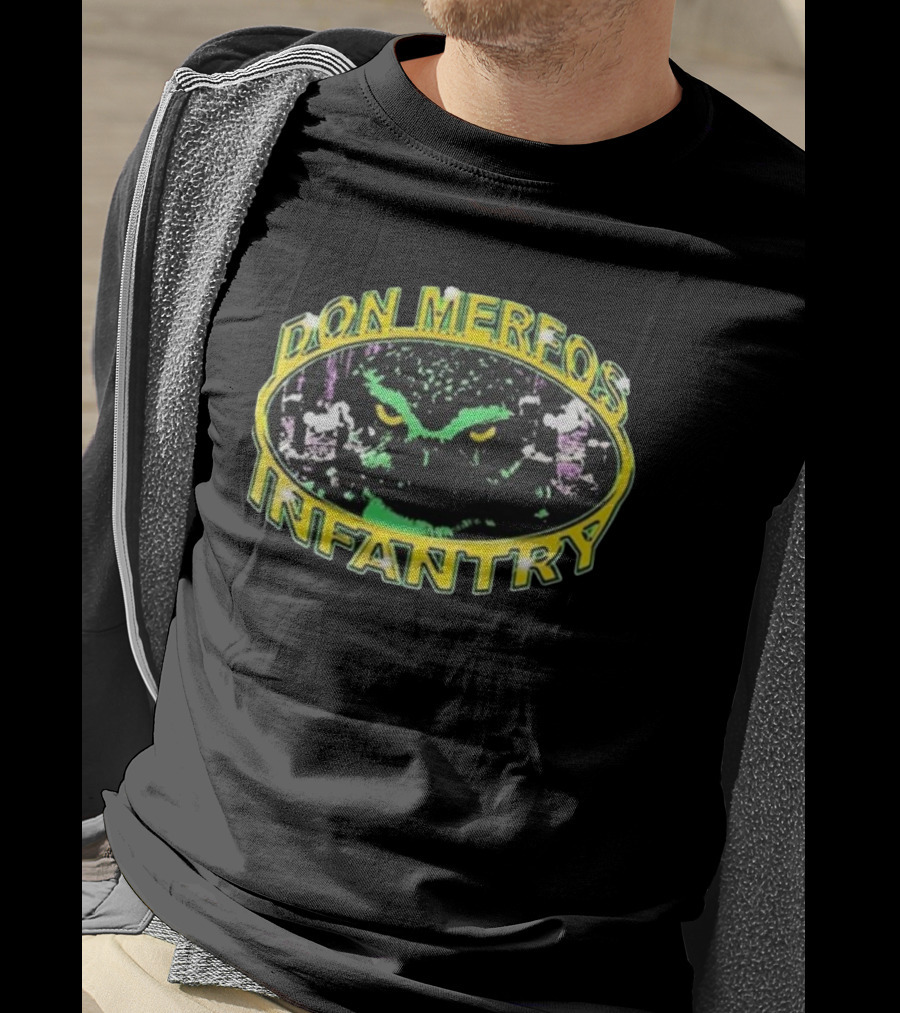 Don Merfos Infantry Owl Eyes Icon Oval Frame T-Shirt