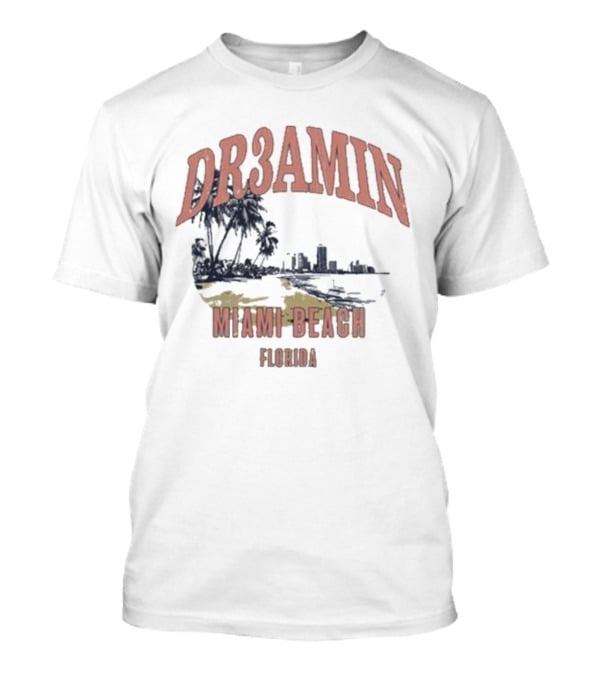 DR3AMIN Miami Beach Florida Skyline T-Shirt