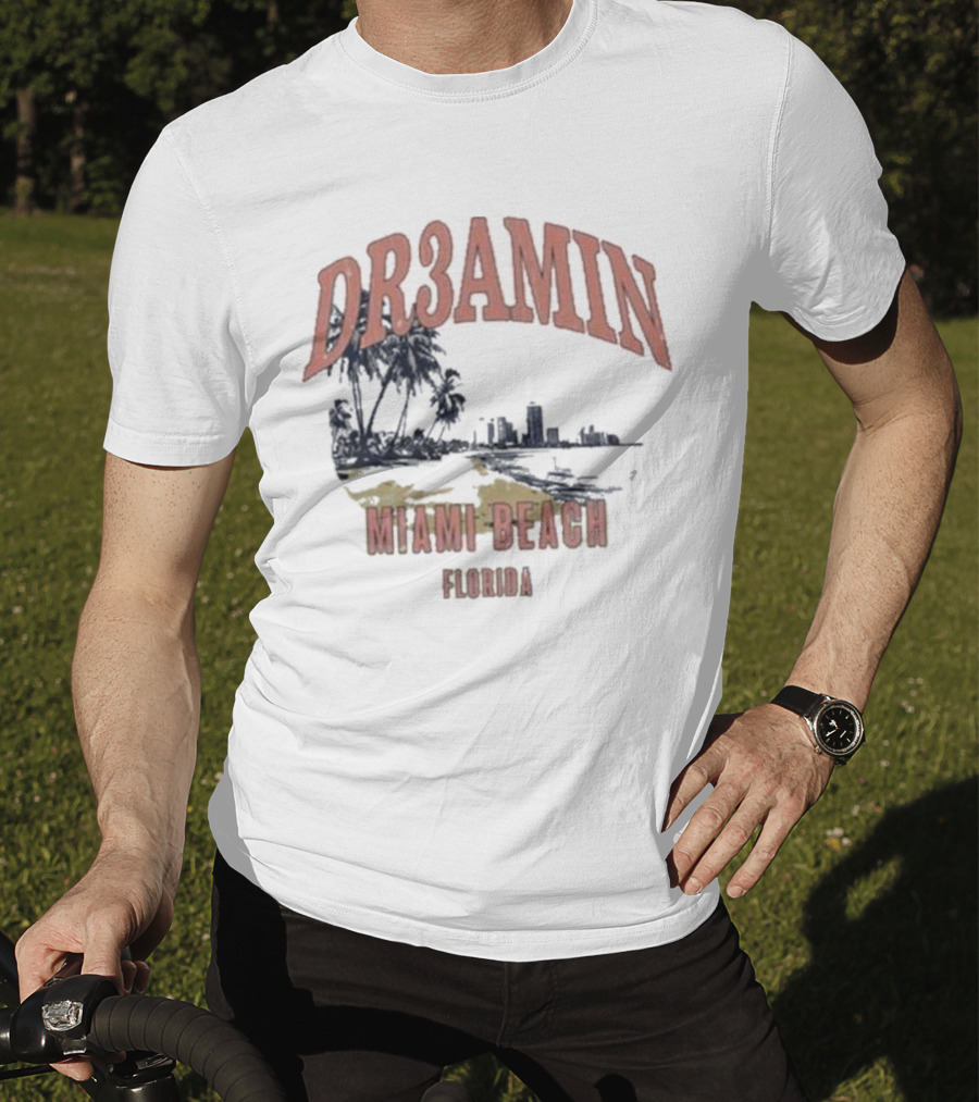 DR3AMIN Miami Beach Florida Skyline T-Shirt