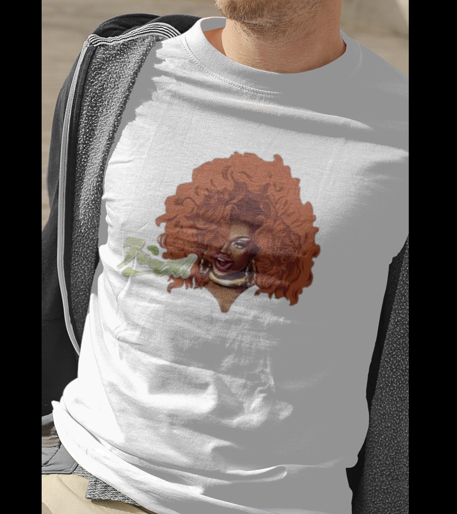 Drag Queen Sunami Foam Iconic Curly Hair T-Shirt