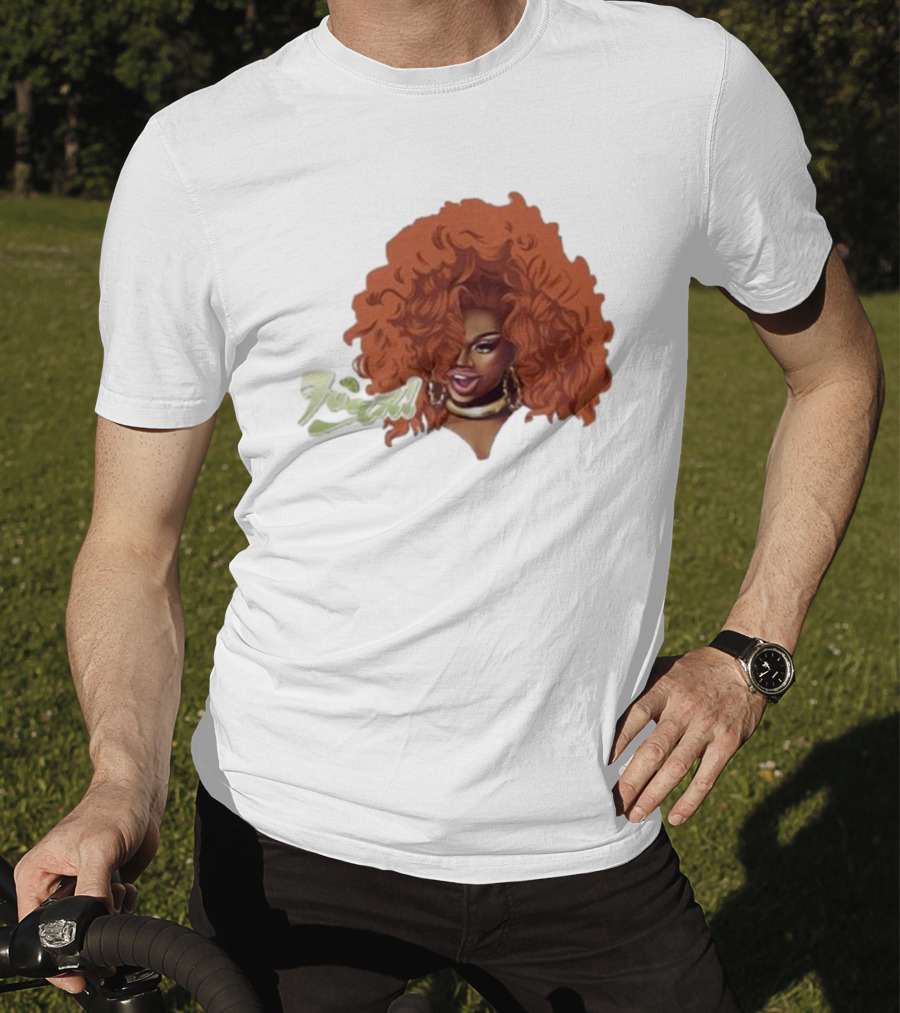 Drag Queen Sunami Foam Iconic Curly Hair T-Shirt