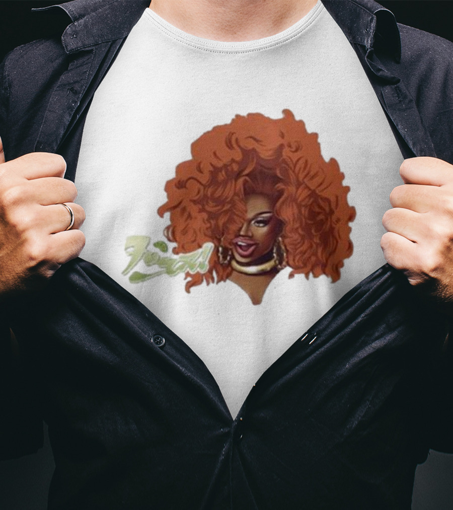 Drag Queen Sunami Foam Iconic Curly Hair T-Shirt