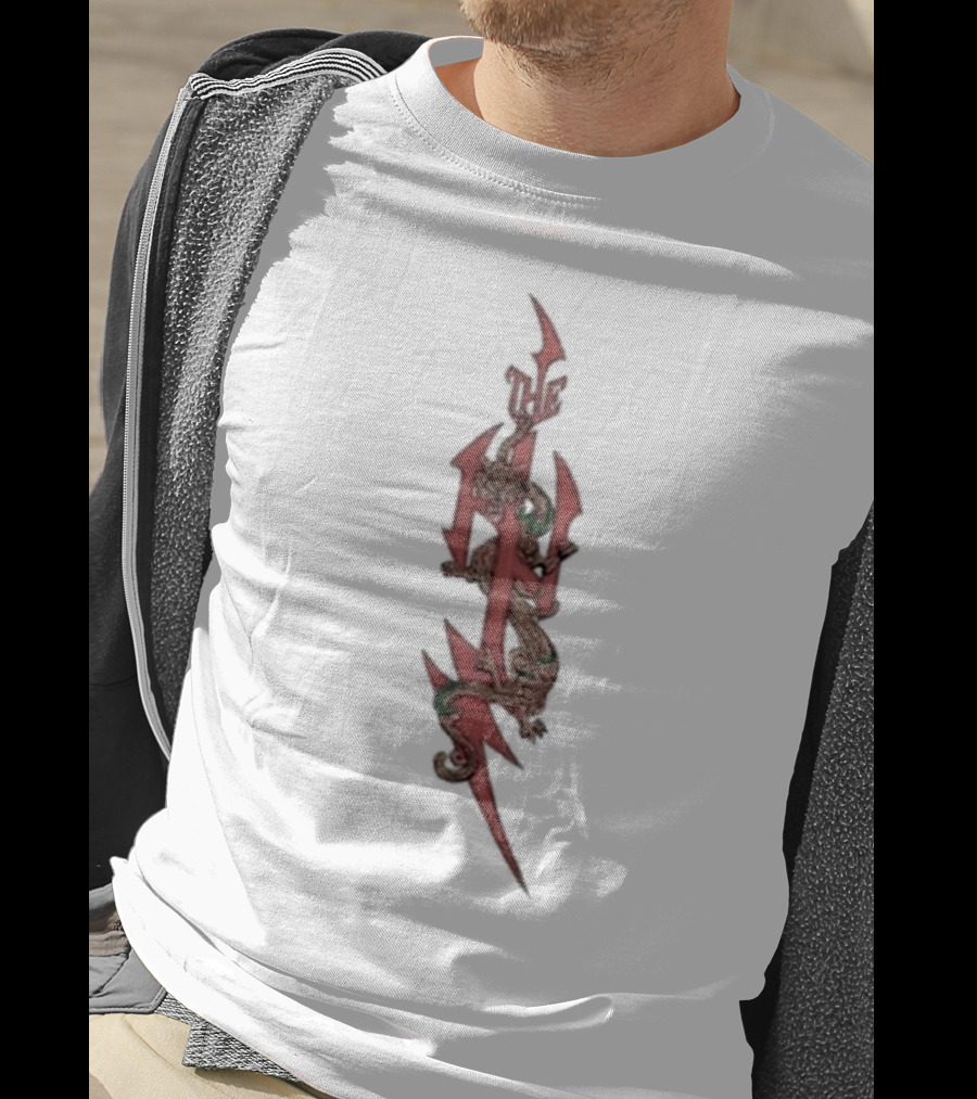 The Hu Dragon Emblem Red Lightning T-Shirt