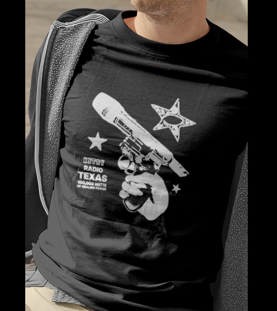 Beythoven Cowboy Carter KNTRY Radio Texas 100,000 Watts Of Healing Power Mic Pistol Star T-Shirt