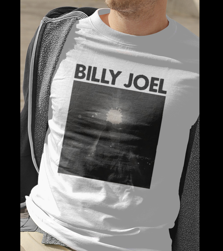 Billy Joel Concert Photo With Bright Light Backdrop T-Shirt