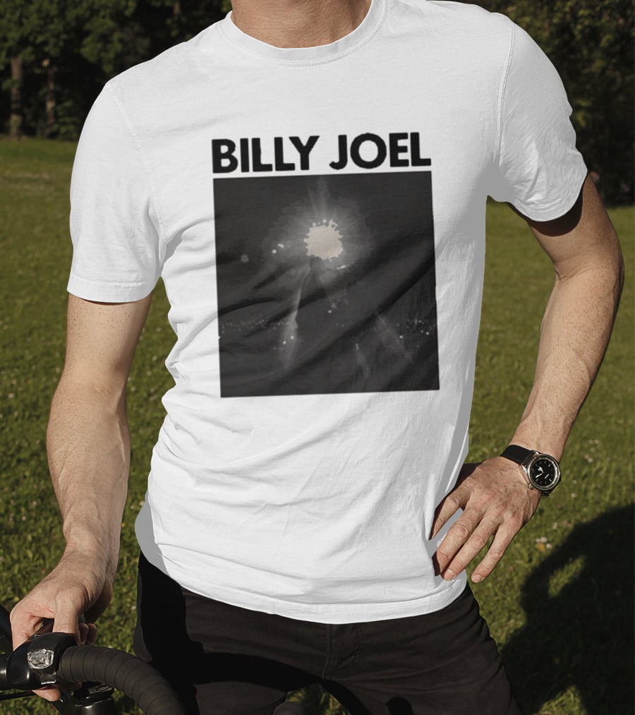Billy Joel Concert Photo With Bright Light Backdrop T-Shirt