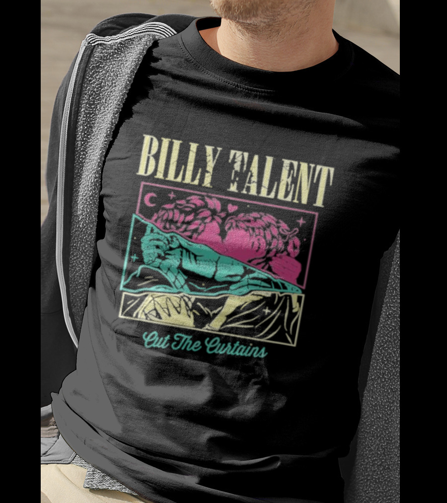 BILLY TALENT Cut The Curtains Kiss Night Pink Green Love Moon Star T-Shirt