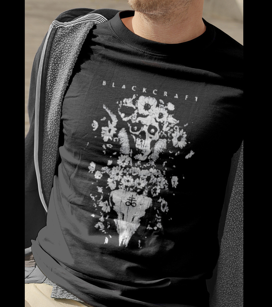 Blackcraft Cult Skull Floral Symbol Midsommar T-Shirt