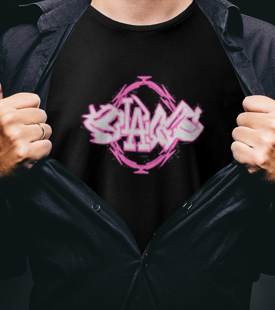 Bladee Razorwire Pink Graffiti LA T-Shirt
