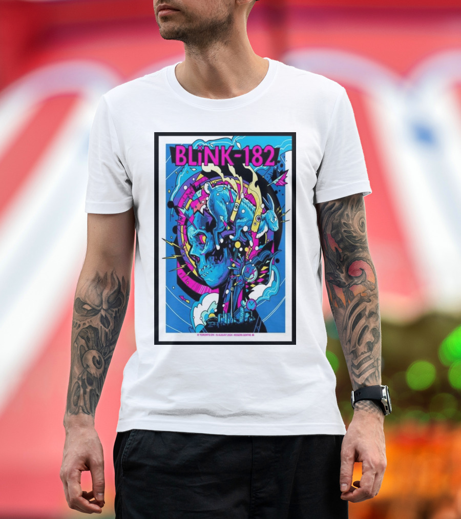 BLINK-182 Toronto ON Rogers Centre August 15 2024 Psychedelic Skull T-Shirt