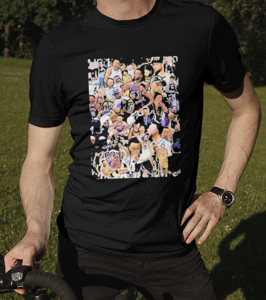 Happy Birthday Stephen Curry Basketball Court Emotions Collage T-Shirt