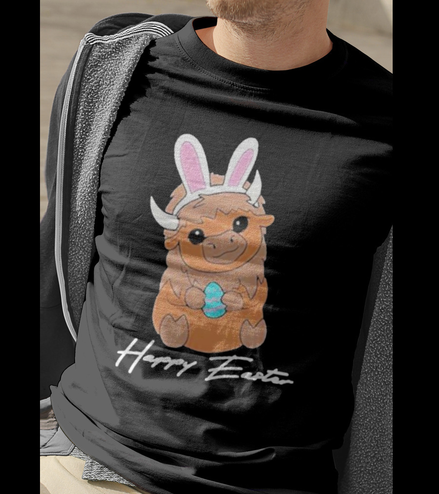 Happy Easter Buffalo Bunny With Ears And Egg T-Shirt