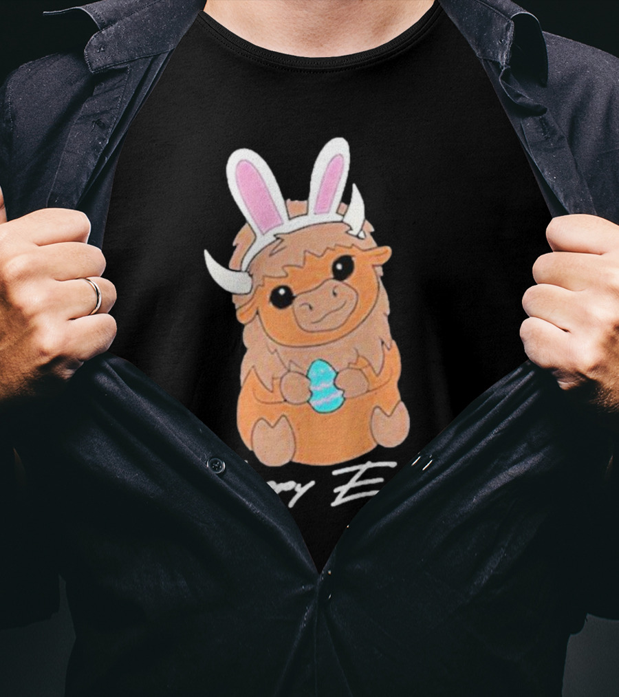 Happy Easter Buffalo Bunny With Ears And Egg T-Shirt