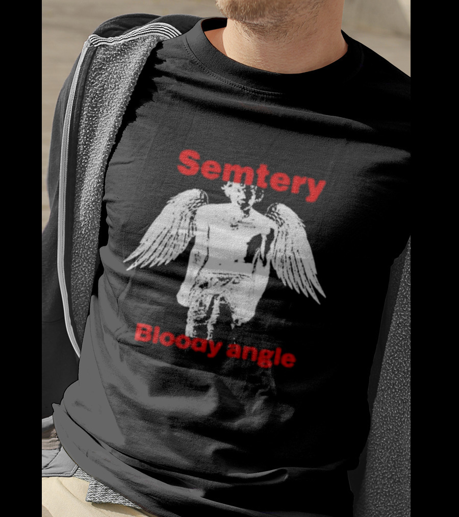 Semetery Bloody Angle Haunted Mound Angel T-Shirt