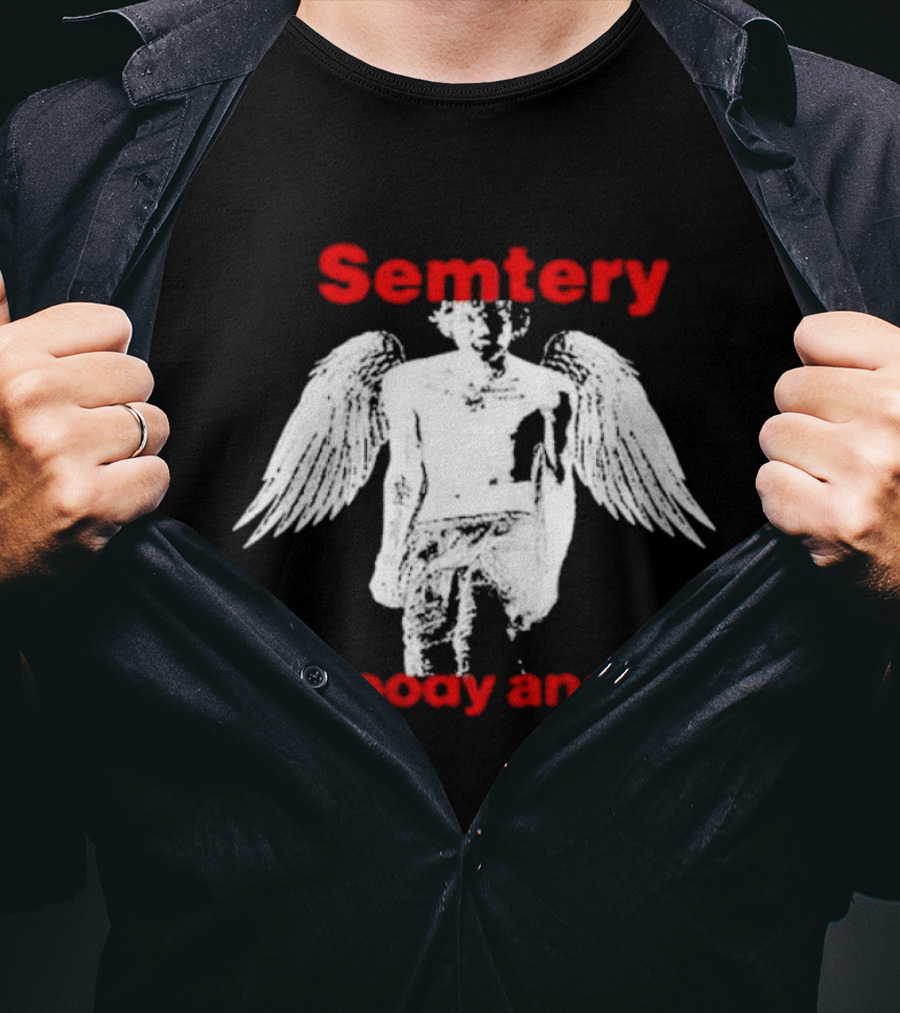 Semetery Bloody Angle Haunted Mound Angel T-Shirt