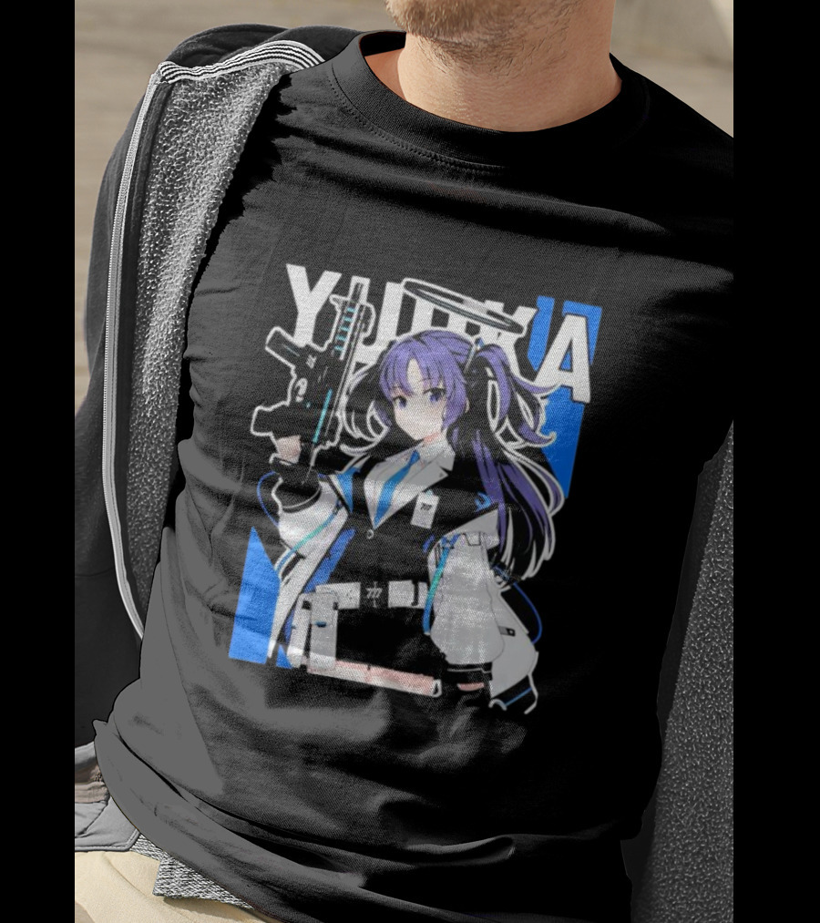 Yuuka Blue Archive Holding Gun Anime Character T-Shirt