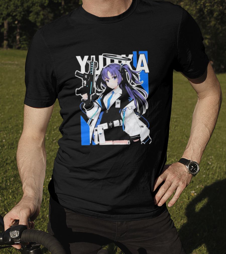 Yuuka Blue Archive Holding Gun Anime Character T-Shirt