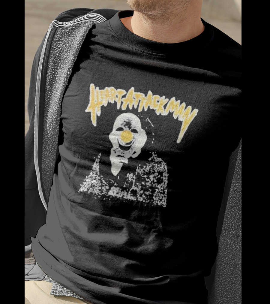 Heart Attack Man Clown Mask Grunge T-Shirt