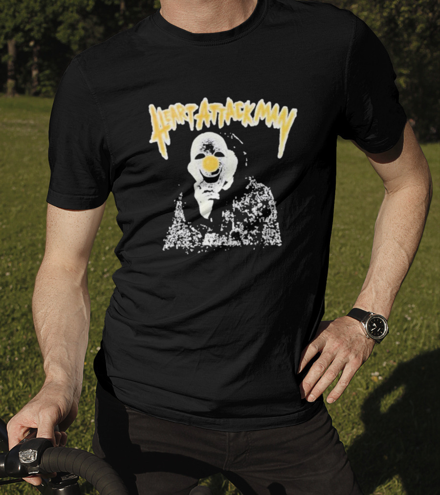 Heart Attack Man Clown Mask Grunge T-Shirt
