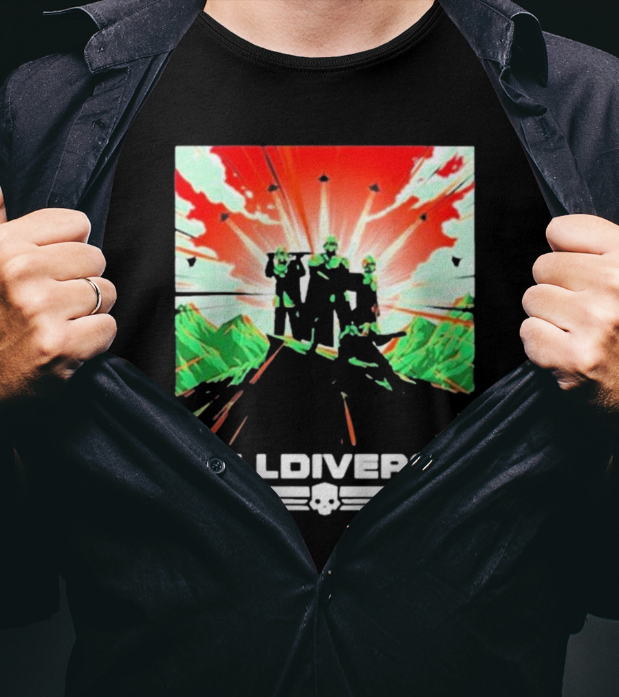 HELLDIVERS II Colorful Video Game Artwork T-Shirt