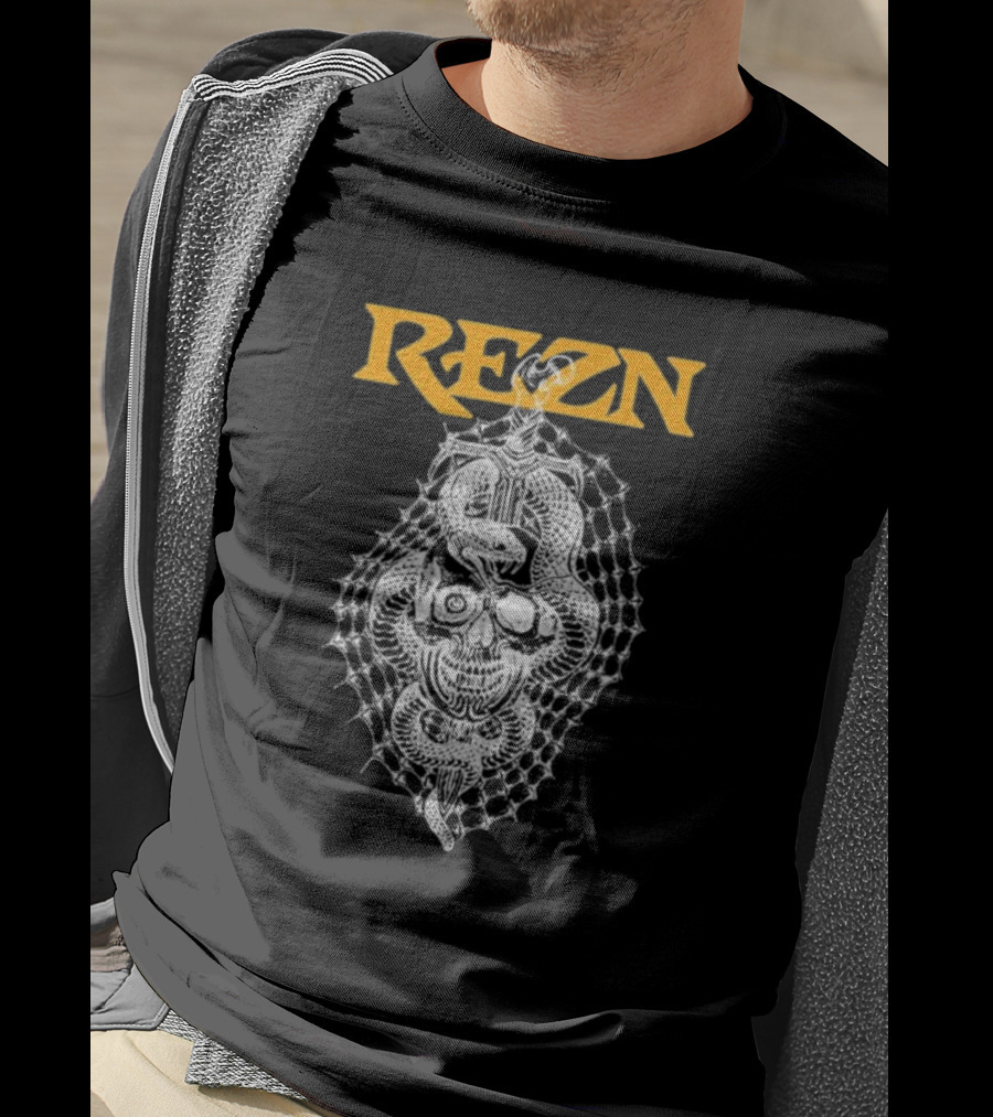 Hello Rezn Skull And Snake Web T-Shirt